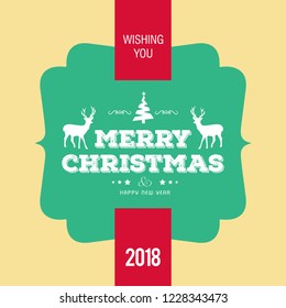 Merry Christmas creative design with typography vector