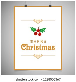 Merry Christmas creative design with white background vector