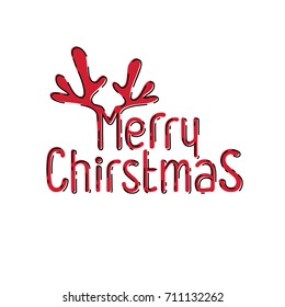 Merry Christmas creative line design card template. Greeting card Gift poster. Vector illustration