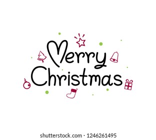 Merry Christmas. Creative typography for Holiday Greeting Gift Poster.