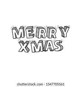 Merry Christmas - Creative typography lettering for Holiday Gift card isolated on white background EPS Vector 