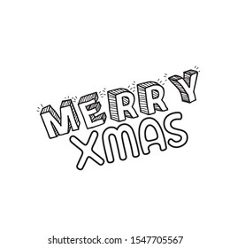 Merry Christmas - Creative typography lettering for Holiday Gift card isolated on white background EPS Vector 