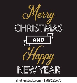 Merry Christmas - Creative typography lettering for Holiday Gift card EPS Vector
