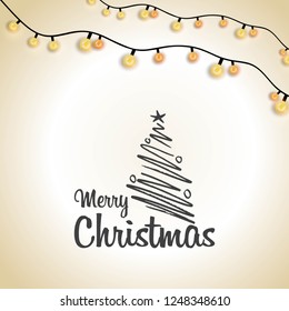 Merry Christmas Creative Typography LIghting background