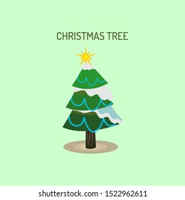 Merry christmas. Crhistmas tree with decoration