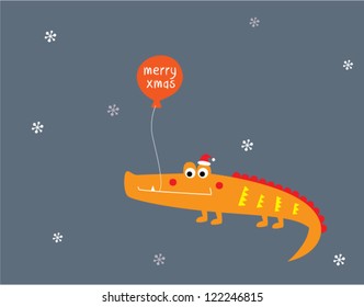 merry christmas crocodile