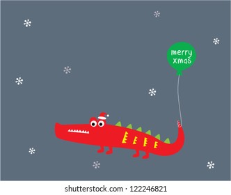 merry christmas crocodile