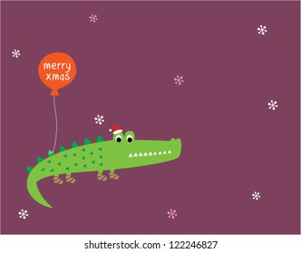 merry christmas crocodile