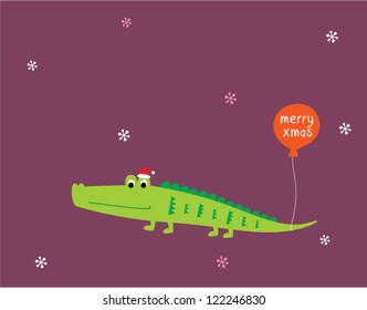 merry christmas crocodile