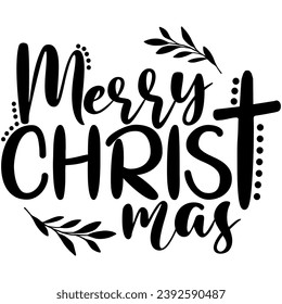 merry christmas cross black vector graphic design and cut file