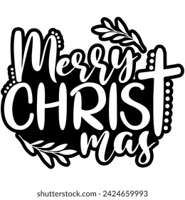 merry christmas cross black vector graphic design and cut file