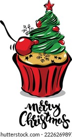 merry christmas cupcake like a tree