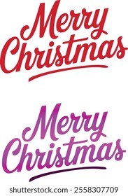 Merry Christmas Cursive Style Text Vector Art ideal for Holiday Celebration