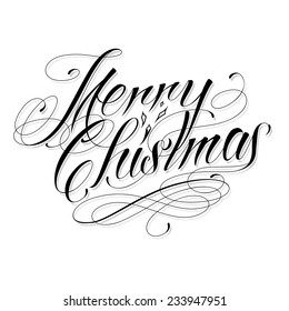 MERRY CHRISTMAS - custom handmade vector calligraphy tattoo design