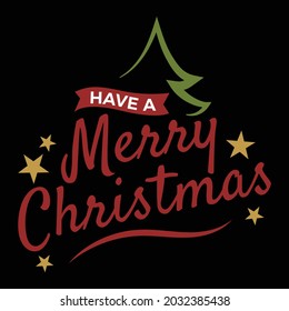 Merry Christmas custom typography t-shirt design