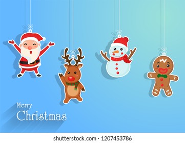 Merry Christmas. Cute Christmas Character.Illustration Vector EPS10.