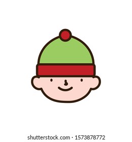 merry christmas cute helper decoration vector illustration
