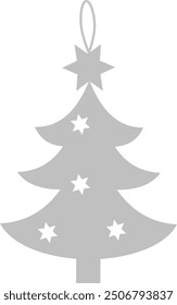 Merry Christmas! Cute modern minimalist style elements, Christmas decorations. Transparent background.