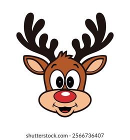 Merry Christmas Cute Reindeer Clipart Vector