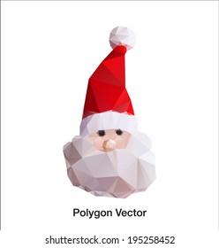 Merry Christmas with cute Santa. abstract polygon vector