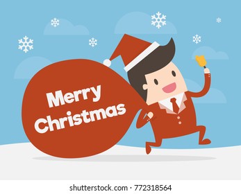 Merry Christmas. Cute Santa Claus With Space For Text.