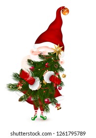 Merry Christmas. Christmas Cute, Santa clause for winter and new year holidays. Illustration of Christmas themes for design. Happy cartoon character of Santa Claus for the winter, New Year holidays