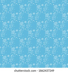 Merry Christmas cute seamless pattern with abstract branches for happy new year presents. Scandinavia botanical print for fabric,wrapping paper,wallpaper,planners,mugs,background for your design