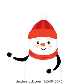 merry christmas cute snowman character vector illustration design
