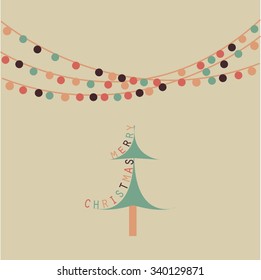 Merry Christmas - Cute vector illustration with Christmas tree.