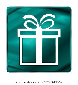 Merry Christmas cyan icon. Winter icon in beautiful gradient design isolated on white background. New year sign vector illustration. Christmas gift symbol.