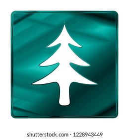 Merry Christmas cyan icon. Winter icon in beautiful gradient design isolated on white background. New year sign vector illustration. Christmas tree, pine symbol.