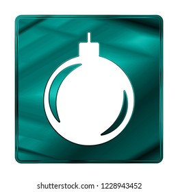 Merry Christmas cyan icon. Winter icon in beautiful gradient design isolated on white background. New year sign vector illustration. Christmas ball symbol.