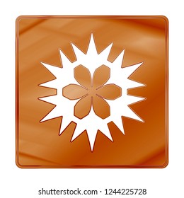Merry Christmas dark golden icon. Winter icon in beautiful gradient design isolated on white background. New year sign vector illustration. Snowflake symbol.