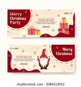 Merry Christmas Day Banner Template Flat Design Illustration Editable of Square Background Suitable for Social media, Card, Greetings and Web Internet Ads