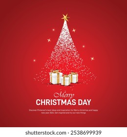 Merry Christmas Day. Christmas Day creative banner, poster, social media post, background, template, greetings card, t-shirt, backdrop, cover design etc. Christmas sale offer banner. 