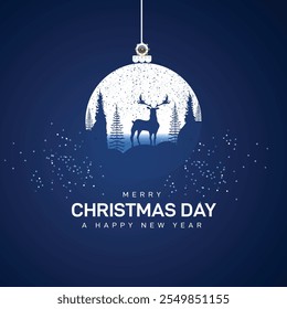 Feliz Día de las Navidades. Día de las Navidades Anuncio creativo, cartel, publicación de redes sociales, fondo, Plantilla, tarjeta de felicitaciones, camiseta, fondo, diseño de portada, etc. Navidades venta oferta Anuncio. Feliz año Nuevo.