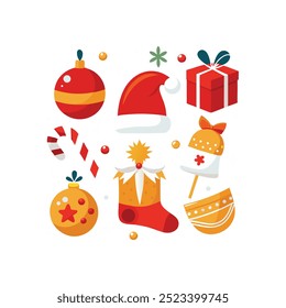 Vector de elementos del día de Navidades felices