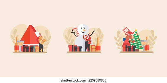 Merry Christmas Day Flat Design