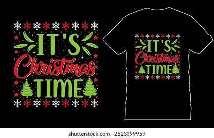 Merry christmas day, funny christmas vector tshirt design, merry christmas typography, celebration, handdrawn unique t-shirt, fully clean and high quality illustration Vector EPS