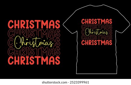 Merry christmas day, funny christmas vector tshirt design, merry christmas typography, celebration, handdrawn unique t-shirt, fully clean and high quality illustration Vector EPS