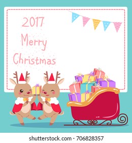 Merry Christmas day on the blue background