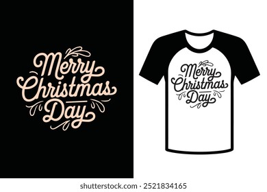 Merry Christmas Day typography, t-shirt design, and vector, illustration