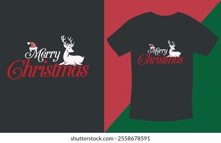 Merry Christmas Day Typography T-shirt design,  apparel, vector illustration, Christmas Day tree, retro style, typography, vintage