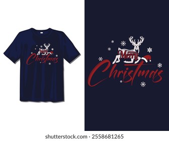 Merry Christmas Day Typography T-shirt design,  apparel, vector illustration, Christmas Day tree, retro style, typography, vintage