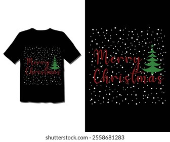 Merry Christmas Day Typography T-shirt design,  apparel, vector illustration, Christmas Day tree, retro style, typography, vintage