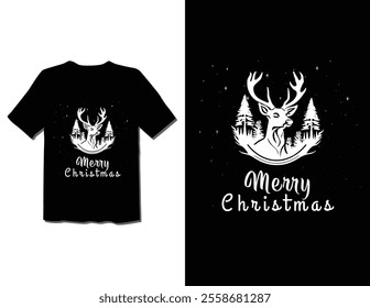 Merry Christmas Day Typography T-shirt design,  apparel, vector illustration, Christmas Day tree, retro style, typography, vintage