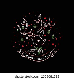 Merry Christmas Day Typography T-shirt design,  apparel, vector illustration, Christmas Day tree, retro style, typography, vintage