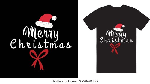 Merry Christmas Day Typography T-shirt design,  apparel, vector illustration, Christmas Day tree, retro style, typography, vintage