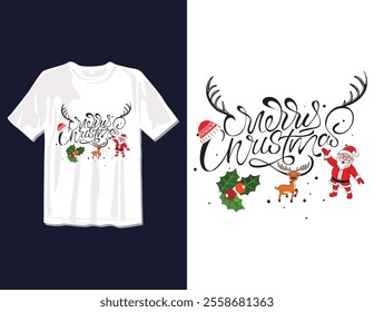 Merry Christmas Day Typography T-shirt design,  apparel, vector illustration, Christmas Day tree, retro style, typography, vintage