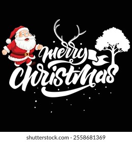 Merry Christmas Day Typography T-shirt design,  apparel, vector illustration, Christmas Day tree, retro style, typography, vintage